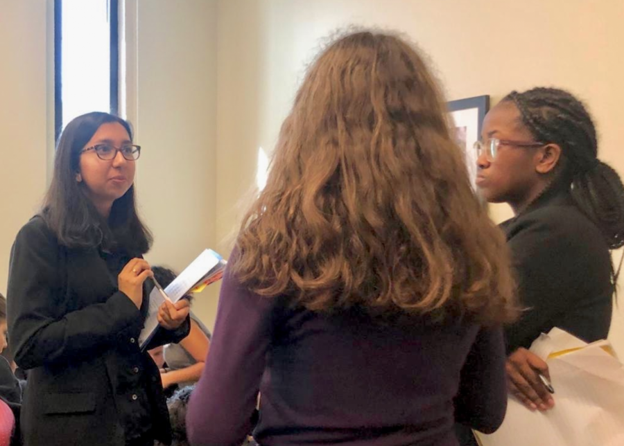 Mahi Tomar (11) developing her leadership and communication skills with other delegates at a Model UN conference.
