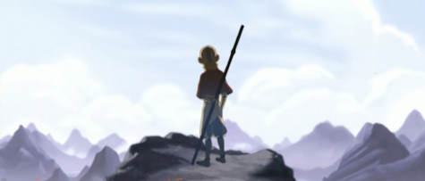 Iconic pose of Aang, the long-lost Avatar, in a scene during “Avatar: The Last Airbender”
