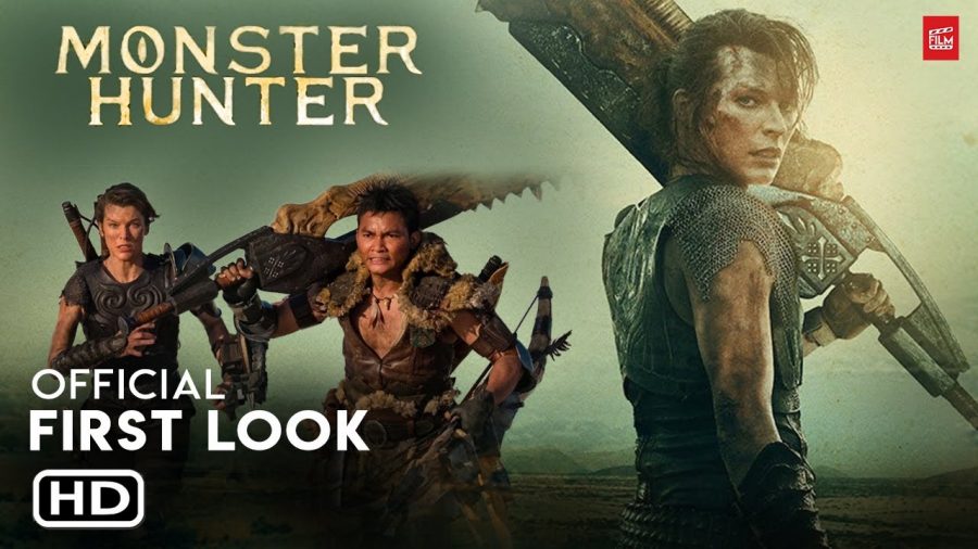 This is a ‘First Look’ poster of the movie with  Lt. Artemis holding a Greatsword made out of bones and next to her are her fellow hunters.
