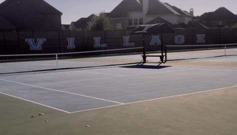 A picture of the school tennis courts where tryouts took place.