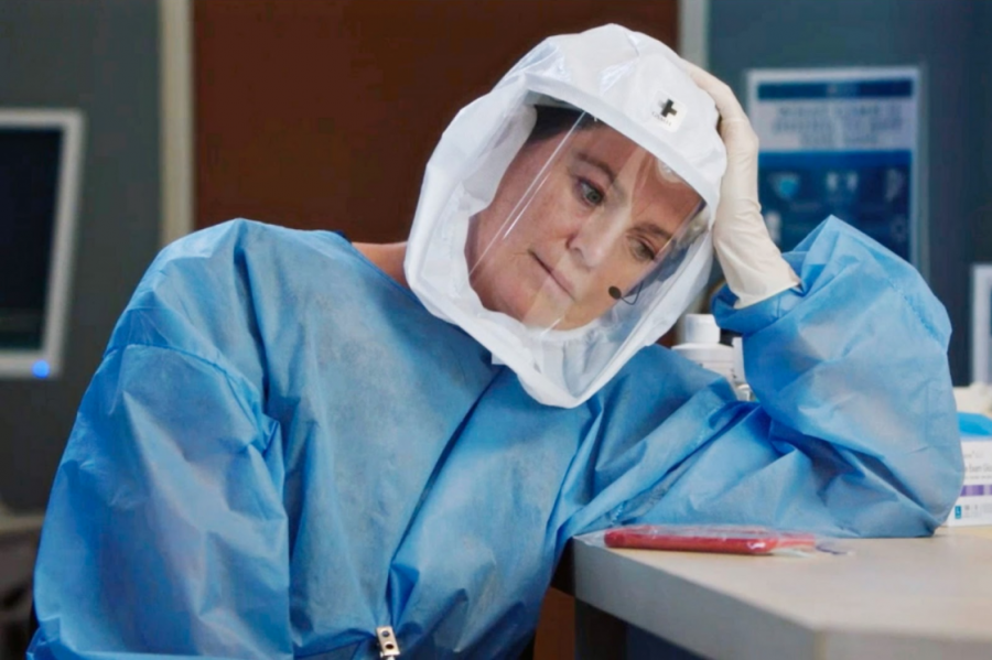 An image of actress Ellen Pompeo playing Meredith Grey in the long-awaited new season of hit medical drama Grey’s Anatomy.