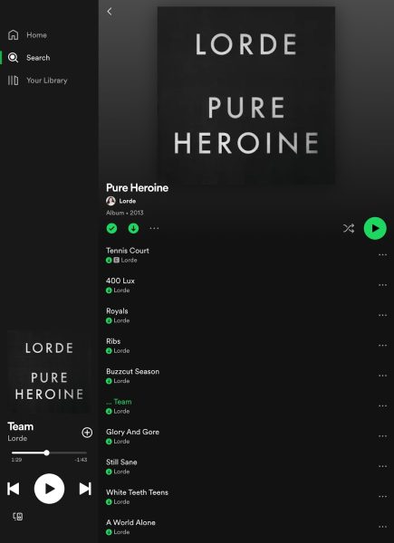 Pure Heroine by Lorde, on Spotify