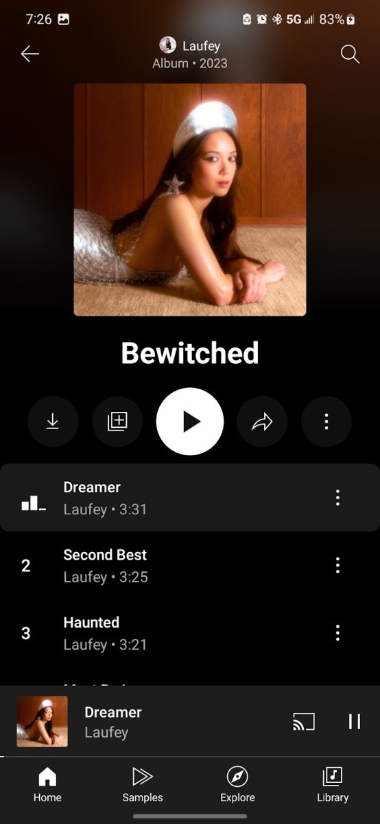 The Album Bewitched, by Laufey, on Youtube Music

