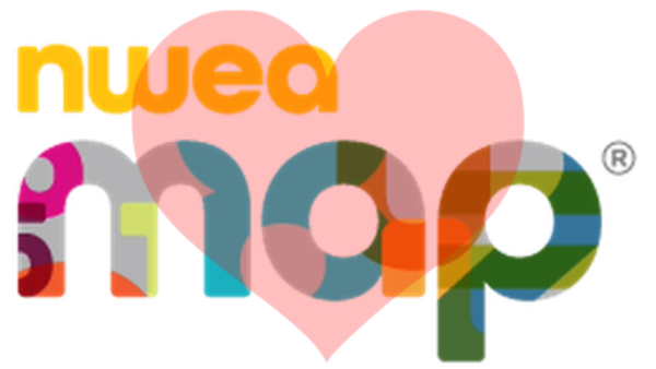 NWEA MAP logo with a Heart faded onto it