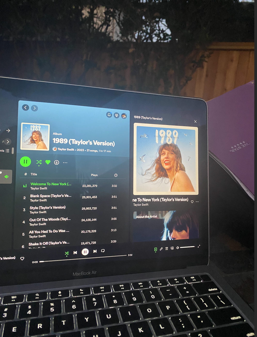 “1989 (Taylor’s Version)” displayed on a computer. 