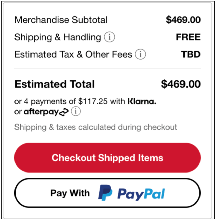 An overly‐expensive Sephora check‐out cart 