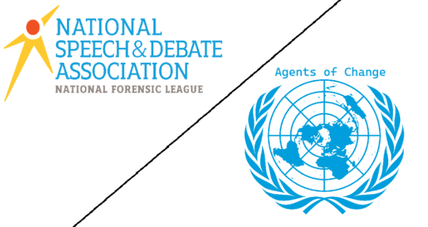 Logos of the NSDA and the United Nations.