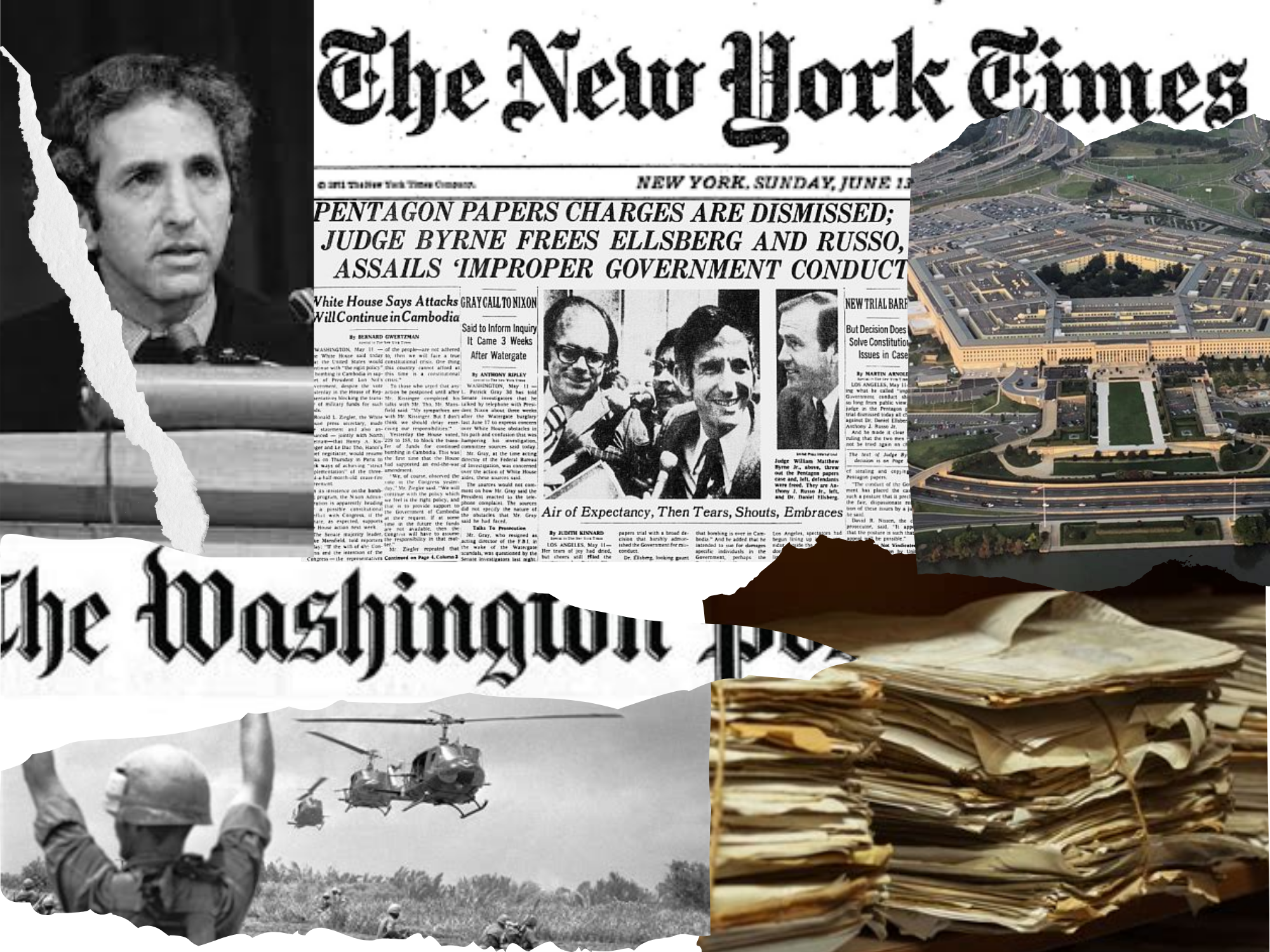 Collage of Pentagon Papers and relations