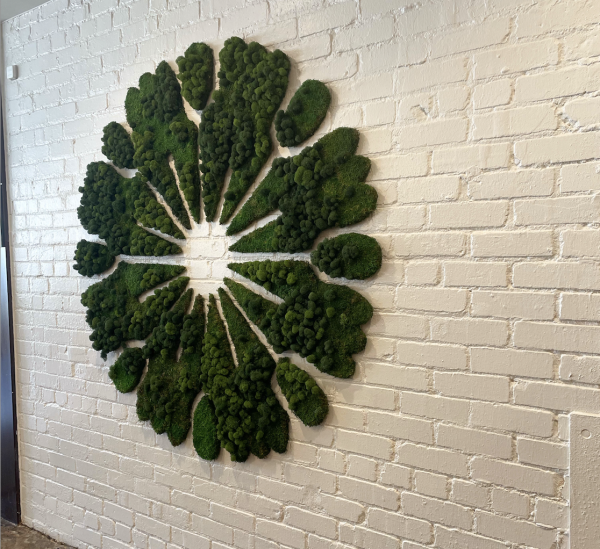 Dandelion Café logo made of moss