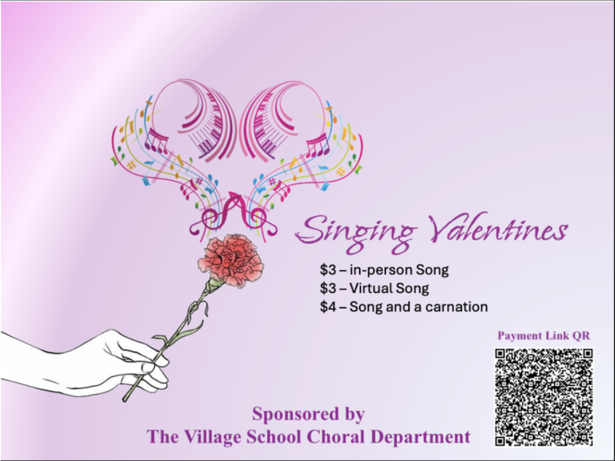 The poster that is sent out every year for singing valentines. Made by Kelsey Depree.
