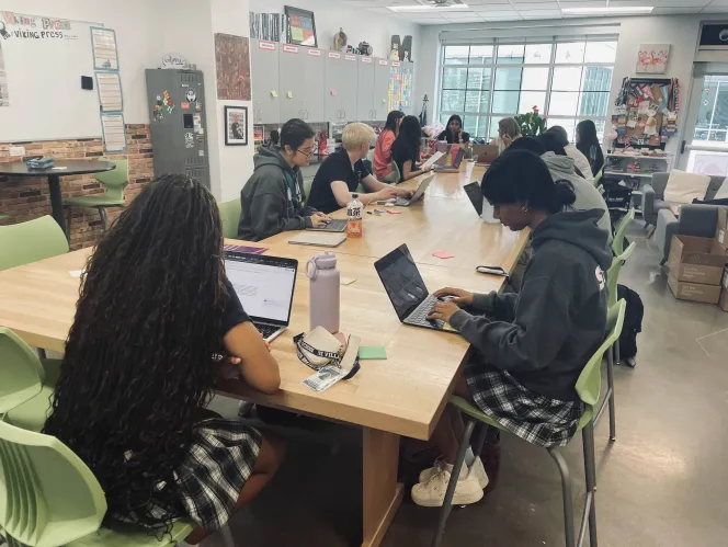 A picture of the Journalism class D123. Taken by Sophie Newman