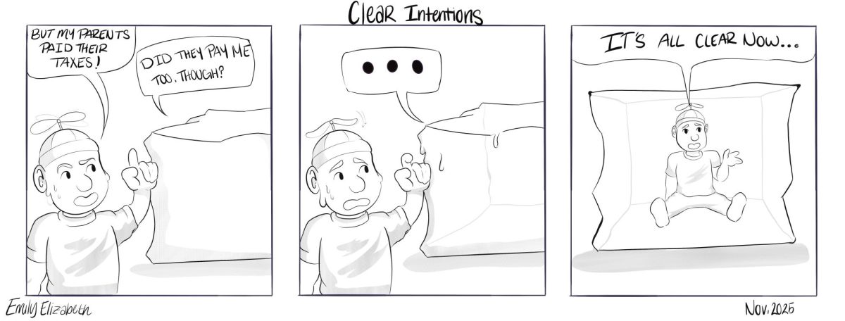 In late 2025, America saw an increase in ICE raids to tackle undocumented immigration; however, the
majority of the raids involved the misidentification of legal Americans, resulting in the questioning of the
ethics and intentions of the raids. The comic reflects on the childish innocence of some victims, reflected
by an ICE agent being a literal block of ice. The intentions are soon revealed by the agent as the ice block
becomes more transparent in each panel.

Inspired by:  https://www.timesfreepress.com/cartoons/
https://www.ice.gov/news/releases/ice-houston-arrests-422-illegal-aliens-deports-528-during-week-long-o
peration-aimed
https://www.texastribune.org/2025/11/03/texas-trump-immigration-crackdown-ice-arrests-deportation/